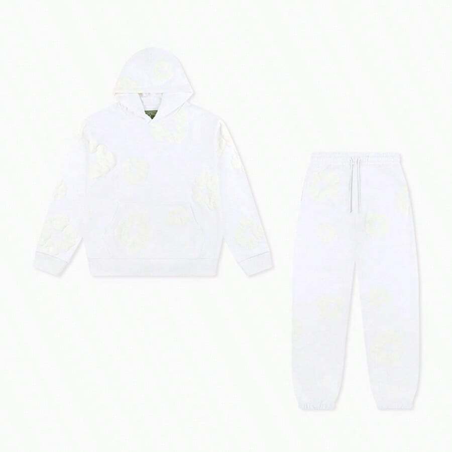 Denim Tears Sweatpants 'The Cotton Wreath'New Item Autumn Winter Hoodie Loose Drop Shoulder Hooded Hot Item Women Sweatshirt Set Men's Autumn Winter Hoodie Loose Drop Shoulder Hooded Women/Men Sweatshirt , With Modern Men Breathable Technology, Loose Urban Functional Wear, High-End Cotton For Urban Street Style, Loose Silhouette Gender-Neutral Design, Mixed-Color Cotton For Low-Profile, Preferred Choice For Cafes And Hiking.Hoodie Set
