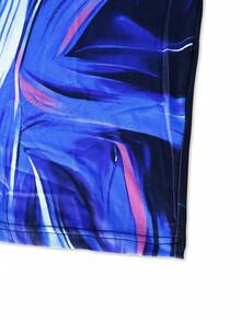 Plus Size Random Floral Print V-Neck Loose Sleeveless Dual Pocket Summer Dress