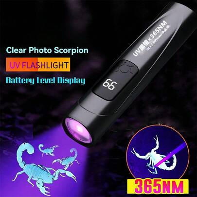 KENSUN 1个365nm迷你LED手电筒，便携式紫外线灯，用于检测尿渍，指甲烘干工具