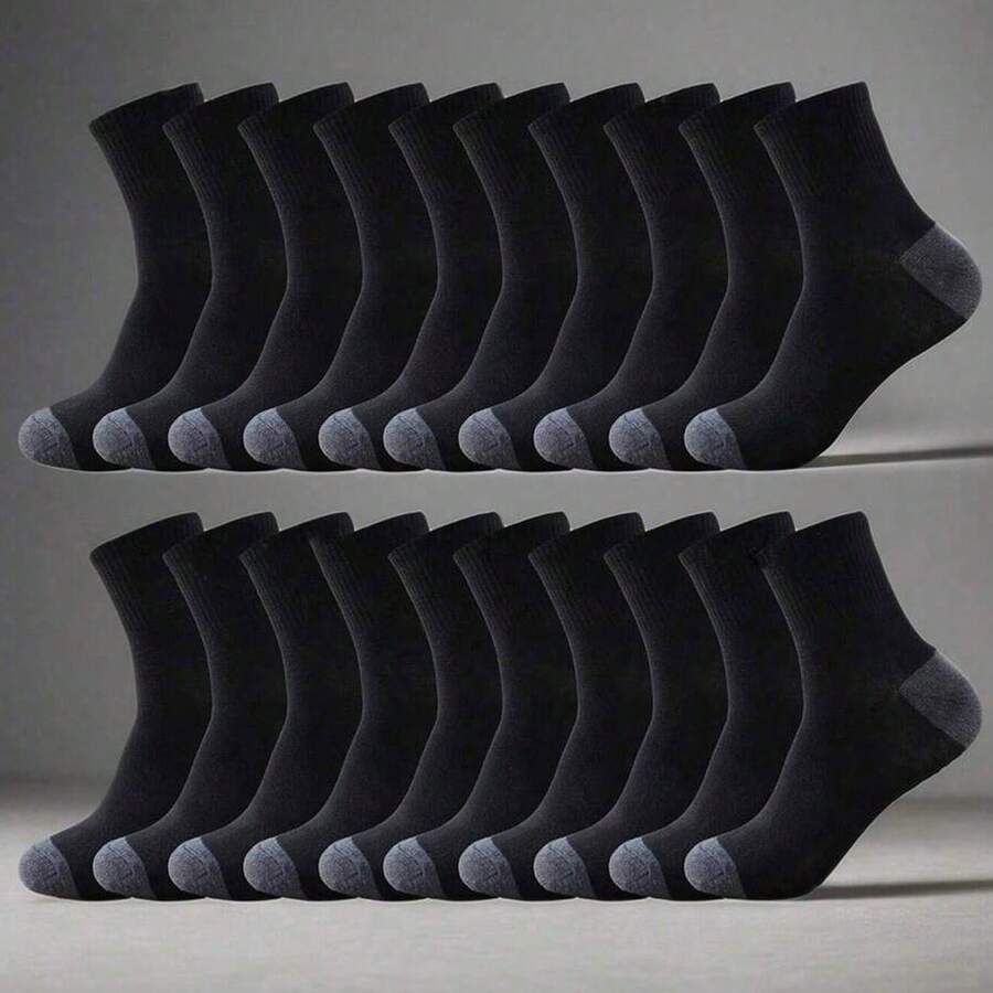 1/10/20 Pairs Men's Soft & Comfortable Casual/Sports Crew Socks, All Season