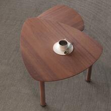 Katiago Contemporary Rotatable Cocktail Table With Solid Rubber Wood Legs, 360 Degree Rotating Coffee Table With Wood Grain Veneer Tabletop Black / Walnut / Grey Brown/White  Finish For Living Room, Bedroom - Red Violet - View 6