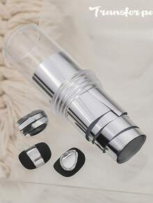 2片装美甲箔片，哑光镜面金属金银色全息纸凝胶指甲油转印贴纸，DIY图案美甲装饰贴片 - 彩色 - 查看 2