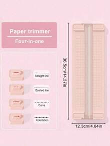 4-In-1 Portable Paper Cutter Trimmer Set, Multi-Functional Trimmer With 4 Blades Students, Cutting Photos, Documents, Crafts,Home And Office,Back To School,School Supplies - 彩色 - 查看 4