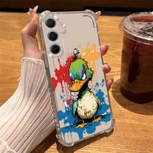 Funda de teléfono transparente con pato graffiti para OPPO RealMe GTNeo3 C67 C63 C55 C35 C53 C31 C30s C25Y C25s C21Y C20A C11 C15 C12 7i, adecuada para OPPO RealMe 12ProPlus 11 10Pro+ 9Pro+ V25 Q5 9I Narzo50Pro 60x 20 30A 50APrime N53, funda protectora suave con cobertura total y función a prueba de golpes en las cuatro esquinas, perfecta para novias, novios y amigos - Colores mixtos - Ver 8