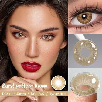 1 par de lentes de contacto de color, para maquillaje de ojos para agrandar los ojos, de uso anual, diámetro de 14.5mm, adecuado para citas diarias, celebraciones de verano, fiestas y disfraces de Halloween