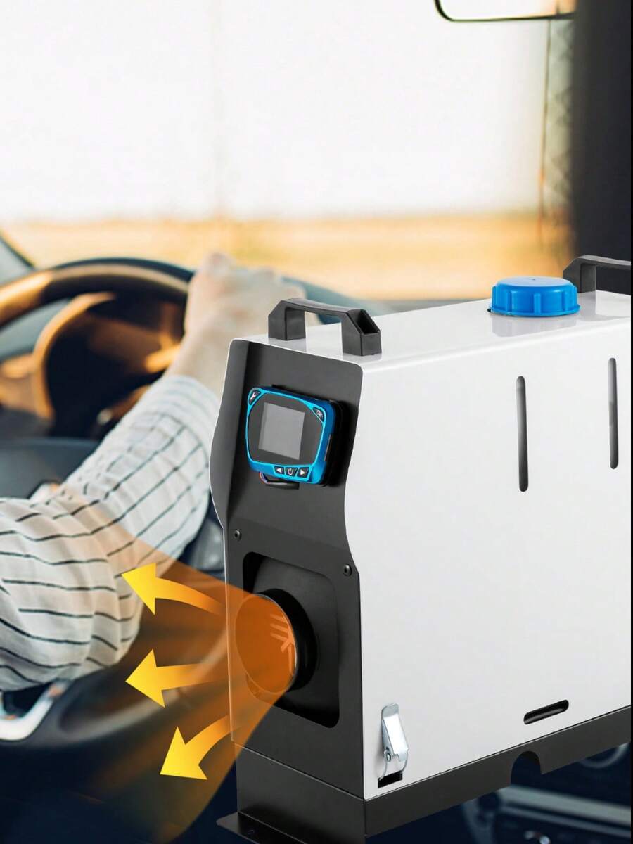 Calentador de aire todo en uno, una salida de aire, calentador  de 8KW 12V, calentamiento rápido, calentador de estacionamiento con interruptor LCD rojo, control remoto para automóvil, camión RV, barco, autocaravanas y caravanas - Blanco - Ver 1