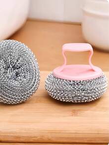 12 PIEZAS Almohadillas de Fregado de PET, Bolas de Limpieza con Mangos Ergonómicos. Almohadillas Limpiadoras sin Rayar para Ollas, Fácil de Limpiar, Sin Rayones ni Residuos. Almohadillas de Limpieza de Cocina, Cepillo de Plástico y Metal Duradero para Ollas, Sartenes, Utensilios Antiadherentes - Estropajo Reutilizable, Cuidado de Utensilios Antiadherentes, Cepillo para Ollas, Fregado Sin Rayar, Diseño Duradero, Cepillo Duradero, Cepillo de Limpieza de Cocina, Para Entusiastas de la Cocina. - Multicolor - Ver 5