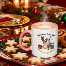 1 Pack Coffee Cup, Santa Claus And Reindeer Design - Merry Words, Gold Embellishments, Holiday Decoration, Home, School, Office Or Gifts, Hand Wash Only, Reusable, No Electricity Needed, Coffee Bar Accessories, Coffee Cup Set, Insulated Cup, Coffee Travel Cup, Coffee Insulated Cup, Outdoor Coffee Cup, Coffee Cup/Insulated Cup, Insulated/Thermal/Insulated Cup, Hot Drink Travel Cup, Coffee Cup, Insulated Cup Warmer, Drinking Bottle, Insulated Cup, Coffee Cup - Style 3 - View 8