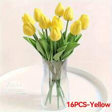 1/6/11/16PCS Artificial Tulips Flowers 33.02 Cm White Real Touch Arrangement For Home, Kitchen, Room, Office, Party, Wedding Decor Gift, Suitable For Valentine's Day, Mother's Day, Father's Day, Graduation - Multicolor - View 13
