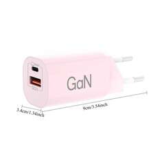 30W USB C Charger Compatible With IPhone 17 16 15 14 13Max/ Air/ Pro, Compatible With Apple Laptop Charger, 2-Port [USB A+C] GaN Power Adapter PLug, Compatible With IPad Pro, Galaxy S25 S24 S23, Compatible With IPad Pro, Android Phone Compact Charger Prongs - EU C Type Plug(220-240V) - View 3