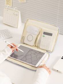 1 chiếc ốp bảo vệ máy tính bảng họa tiết hình thoi dễ thương, chống nước, chống sốc, đa chức năng, túi đựng máy tính bảng nhiều ngăn, phong cách INS Hàn Quốc, thích hợp làm quà tặng tựu trường, đi làm, quà năm mới. - Nhiều màu - Xem 5
