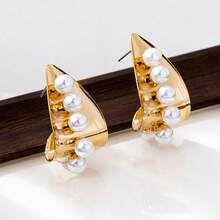 1 Pair Retro Niche Design Elegant Earrings - Gold - View 6