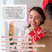 Wallet Insert Card Gifts Anniversary Idea Present Engraved Long Distance Relationship For Women Men Boyfriend Husband Wife Birthday Valentines - Never Forget That I Love You TCYO - 1 - View 7