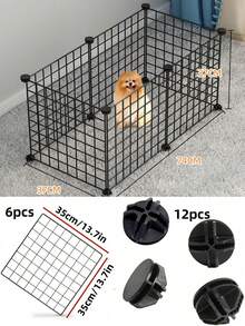DIY Iron Wire Mesh Panels, Freely Combinable Pet Fence, Cat Cage, Dog Cage, Hamster Cage, Rabbit Cage Accessories, Suitable For Small Pets Like Cats And Dogs, Also Can Be Used To Assemble Shoe Cabinets And Shelves