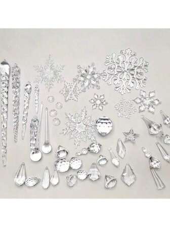 10 bucăți de decorațiuni de Crăciun cu țurțuri acrilice transparente pentru petreceri de sărbători - Decorațiuni artificiale cu țurțuri, potrivite pentru petreceri de sărbători, decorațiuni de iarnă pentru casa, decorațiuni DIY pentru bradul de Crăciun și activități de sărbători, decorațiuni pentru bradul de Crăciun. Decorațiuni strălucitoare de Crăciun