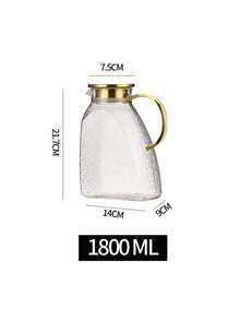 1pc New Hammered Texture Refrigerator Water Pitcher, Large Capacity Borosilicate Glass Fridge Side Door Cold Water Jug, Household, Juice & Beverage Heat-Resistant Glass Water Carafe. This Water Pitcher Has A Beautiful Appearance And Is Offered At A Promotional Price. Suitable For Household And Hotel Use. - Multicolor - View 11