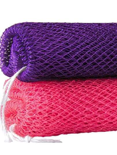 African Net Sponge, Authentic Exfoliating Bath Sponge, Deep Cleansing, Long-Lasting Scrub, Unisex Bath Product, Body Scrub Exfoliating Bath Sponge, Removes Dead Skin, Elongated Flat Design, Suitable For Back, Feet And Scalp - Bath Accessories