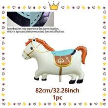 2/1 件西部主题马气球装饰 - 148 厘米铝箔，自封，无需电源，非常适合生日和牛仔派对、派对气球、西部主题装饰 | 自封气球、圣诞装饰