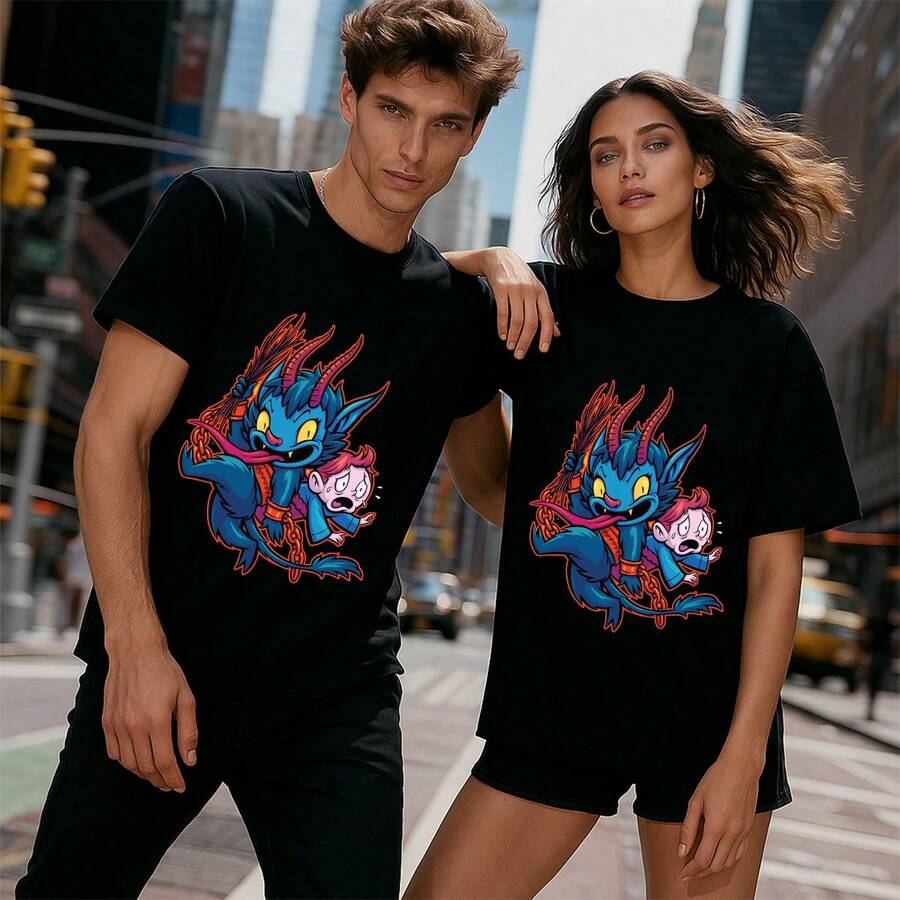 Short-Sleeve T-Shirts With Print - Sizes From S To 3XL - Black - View 1