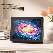 1000+ Pieces Famous Painting Pixel Art Building Blocks, With Frames, Van Gogh Starry Night, Kanagawa Wave, Sunflower Pixel Art Building Blocks Painting Toy Set, Living Room Home Decor, Creative DIY Wall Art Puzzle, Creative Gift - Multicolor - View 5