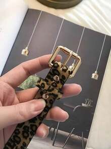 1pc Leopard Print Belt, Women's New Casual Versatile Fashion Personalized Student Skirt/Pants Decorative Belt, Y2K Style