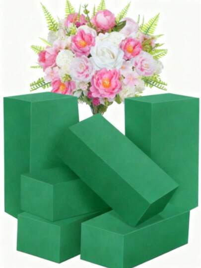 20/10 piezas/8 piezas/1 pieza/2 piezas/4 piezas/6 piezas, Tamaño: 14cm x 8cm x 4cm, 23cm x 11cm x 7cm - Bloques de espuma de poliestireno verde, adecuados para arreglos florales, decoración de plantas y manualidades, flores de primavera y DIY