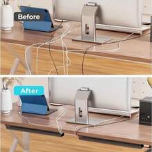 40cm Under-Desk Cable Management, Under-Desk Cable Conduit, Easy-To-Install Self-Adhesive Cable Manager, Cable Management, Screwless Cable Management Kit For Home And Office, Teen And Pet Protection, Easy-To-Install Desktop Cable Organizer.