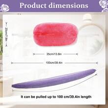 African Net Sponge, Authentic Exfoliating Bath Sponge, Deep Cleansing, Long-Lasting Scrub, Unisex Bath Accessory, Body Scrub Exfoliating Bath Sponge, Removes Dead Skin, Elongated Flat Design, Suitable For Back, Feet And Scalp - Bath Supplies - Lavender Purple - View 2