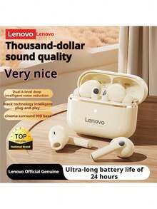 Lenovo EA230 无线蓝牙 5.4 入耳式耳机，具备降噪、低延迟、高清通话、360° 立体声等功能，是一款真正的无线蓝牙耳机，适合运动、跑步、工作和旅行等各种场合。 - 月岩白 - 查看 6