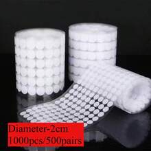 1000 chiếc/500 cặp Băng keo dán hai mặt bằng nylon tự dính, đường kính 1/1,5/2cm, thích hợp để may vá, chụp ảnh, gia đình, sửa chữa, đen trắng, đồ dùng học tập cho năm học mới, văn phòng, 2 chiếc/1 cặp - 1000 chiếc 500 cặp - Xem 5