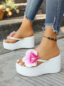 Women's Wedge Platform Preppy Bohemian Bow Casual Holiday Fashion Sandals - White - View 10