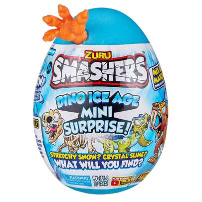  Smashers Dino Ice Age Sabre Tooth Tiger By ZURU Mini Surprise Egg With Many Surprises! - Slime, Dinosaur, Collectibles, Toys For Boys And Kids(Random Style)