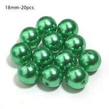 1000/300/500/50/40/30/20/10顆/包 ABS仿珍珠直孔散珠 深綠色珍珠 3-20mm 用於手鍊耳環項鍊DIY - 深綠色 - 查看 16