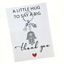 复古哈姆萨之手钥匙扣 - 蓝色珠子搭配哈姆萨之眼护身符，伊斯兰珠宝首饰，男女皆宜，圣诞节、情人节、新年、生日礼物 - 耐用的哈姆萨之手吊坠，象征好运和灵性，时尚复古设计，精致的哈姆萨之手和邪眼图案，蓝色珠子点缀，适合日常佩戴或作为礼物赠送 - 多色隨機 - 查看 1