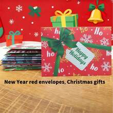 8/60个迷你信封，带圣诞元素，新年红包，3.94*2.76英寸，礼品卡信封，自粘信封，圣诞节，万圣节礼物，生日派对，婚礼，聚会，情书，节日贺卡 - 彩色 - 查看 12