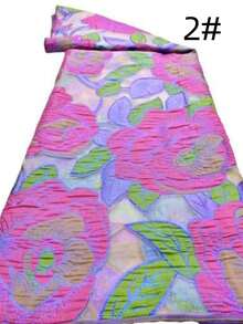 Yard 1/Yard 5 French Embroidery Jacquard Lace Fabric, The Latest African Gold Jacquard Lace In 2026, High-Quality Nigerian Women's Gliding Lace, Artistic Handmade Wedding Party Dress Supplies Elegant Brocade African Brocade Jacquard Lace Fabric Can Only Be Washed By Hand, Floral Patterns - Multicolor - View 14