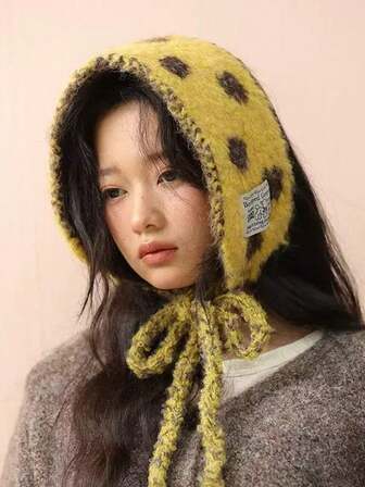 1pc Women's Knitted Ear Warmer Headband, Versatile Autumn/Winter Accessory, Red, Christmas Gift