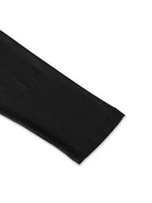 Women's Pleated V-Neck Mid-Length Long Sleeve OL Dress