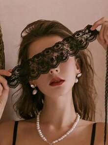 Sexy Lingerie Accessories, Lace Cutout Patches, Eye Masks, Ribbons, Nightclub Masquerade Party Masks, Provocative And Seductive Sexy Lingerie Accessories, Christmas, Valentine's Day, Dates, Parties, Dates - màu đen - Xem 7