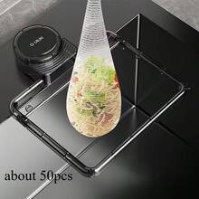 1pc/Approx. 50pcs Practical Kitchen Sink Strainer Rack, No Drilling Suction Cup Removable & Movable, Filters Food Scraps, Residues, Waste, Prevents Clogging, Disposable Filter Net, Suitable For Sink Side