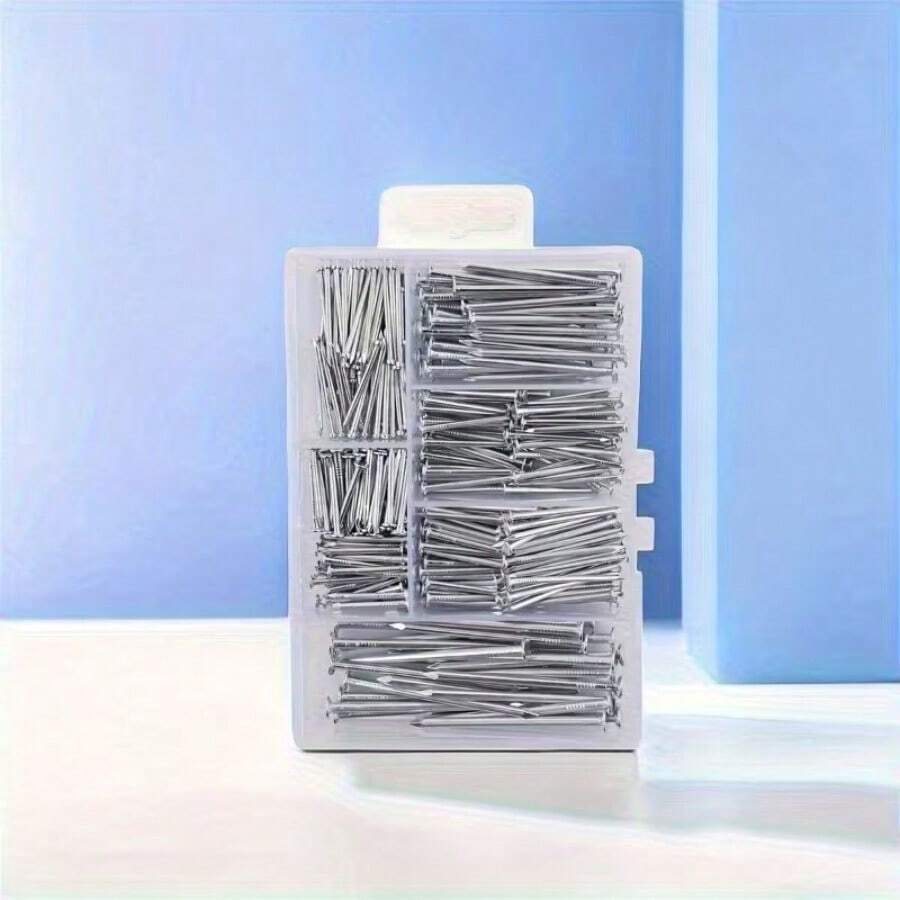 140pcs/280pcs Assorted Hardware Nails Kit, Steel Picture Hanging & Wood Nails, Wall Nails With Storage Box, 6 Sizes, Smooth Finish, Metal & Plastic, Home Improvement - Multicolor - View 1
