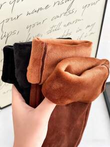 1 Pair Elegant Women's Long Suede Arm Warmers, Suitable For Parties, Outings, Girls' Birthdays, And Can Be Used As Gloves, Autumn/Winter - A - View 9