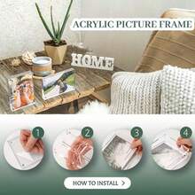 1/5 Packs Acrylic Photo Frames, 4*6 Inches, 1.57*2.36 Inches, Transparent Double-Sided, With Magnetic Acrylic Self-Standing Photo Frame, Suitable For Home And Office Decoration, Displaying Couple Photos, Wedding Table Cards, Valentine's Day Gifts - Clear - View 8