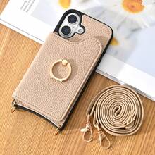 Phone Case With Detachable Strap, Wallet Style Protective Cover With Card Slots, Shock-Absorbing, Fashionable Crossbody Strap, Kickstand Function For Smart Phones Waterproof Anti-Fall Scratch Resistant Full Cover
