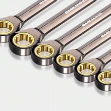 Industrial Grade Ratchet Wrench, Multi-Size Options, Spline & Open-End Dual Use, Extended Length Small Plate, Dual-Head Auto Repair Wrench Tool