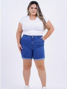 Women's Plus Size Blouse In Smooth Viscose Knit Fabric, Round Neckline And Short Raglan Sleeves With Braided Details Finished With A Turned-Up Hem. It Has A Plaque Detail On The Side Hem And Back, Round Neckline Finished With A Cutout.

A Basic Piece Ideal For Putting Together Your Summer Looks!

Our Size L Has A Length Of 66 M. - 白色 - 查看 6