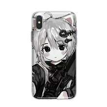 Anime Cat-Ear Girl  Case – kawaii cartoon wrap Fits every Apple size: 17 / 16 series / 15 series / 14 series / 13 series / 12 series / 11 Pro-Max / 8 / X / XS Smudge-proof, fashion-cute, -drop ready. - Plateado - Ver 2