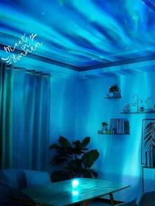 1pc Northern Lights Atmosphere Lamp, Dynamic & Romantic, Starry Sky Projection Light, Colorful Rotating Mood Lamp For Bedroom - Multi-color light - View 8