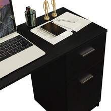 Madesa Computer Desk For Home Or Office, White 1 - Black - View 4