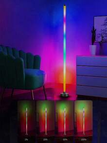 1 件 RGB 变色落地灯，遥控室内卧室 USB 插头壁角灯，带音乐节奏传感器的氛围灯，适用于客厅卧室